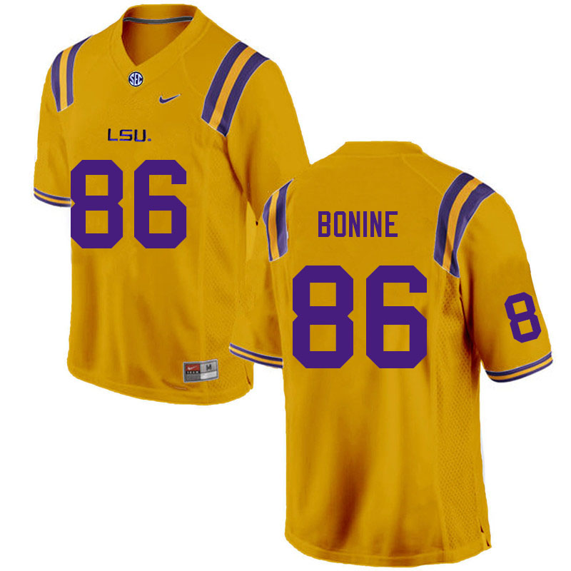 Men #86 Caleb Bonine LSU Tigers College Football Jerseys Sale-Gold